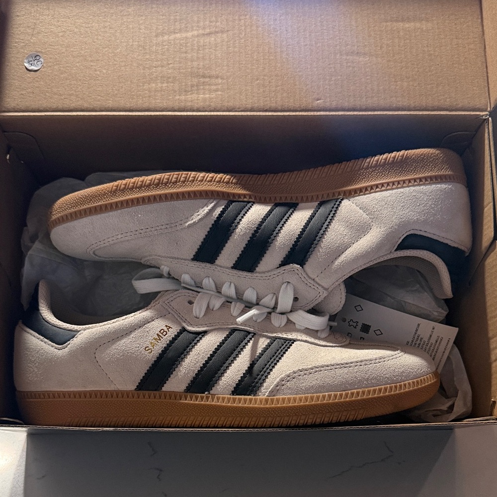 Adidas Samba White and Black Sneakers